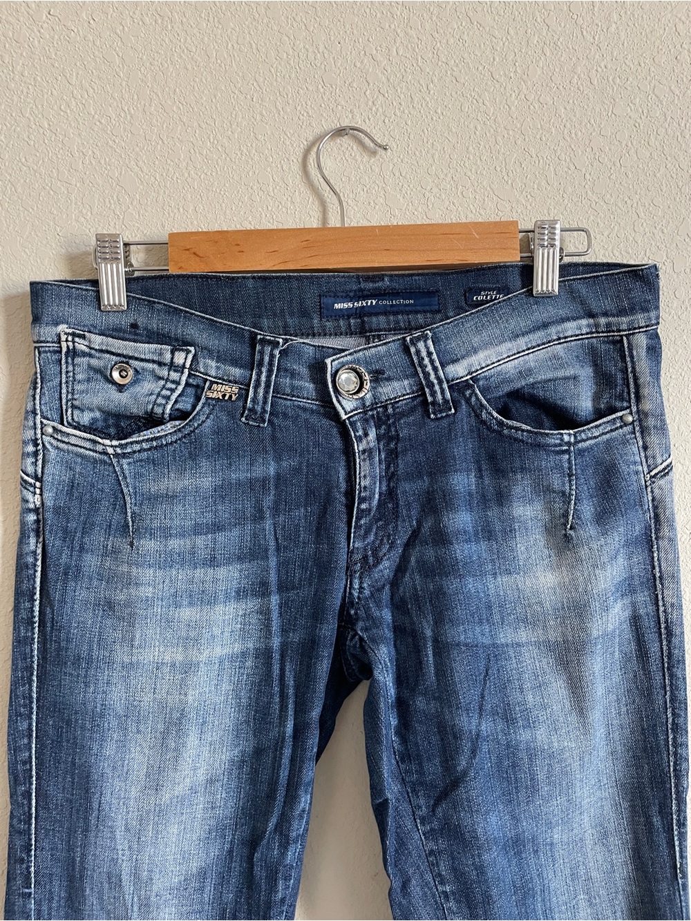 Miss Sixty RARE Y2K Indie Sleaze Low Rise Distressed Jeans - Picture 2 of 9